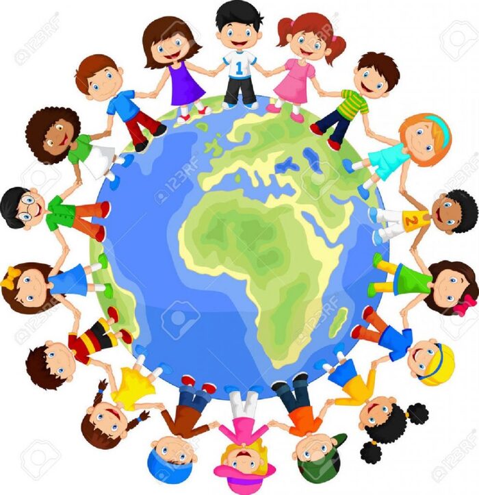 Circle of happy children representing our promises